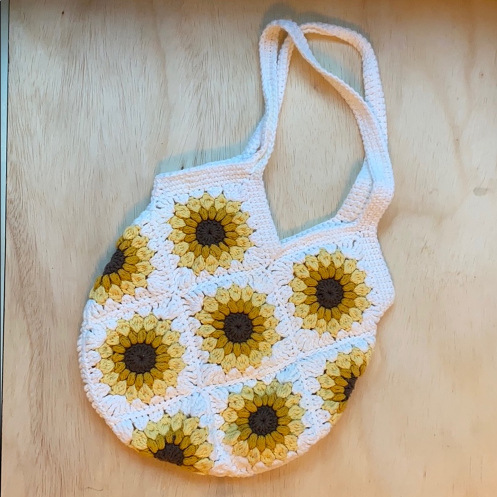 Handmade Crochet Sunflower Bag